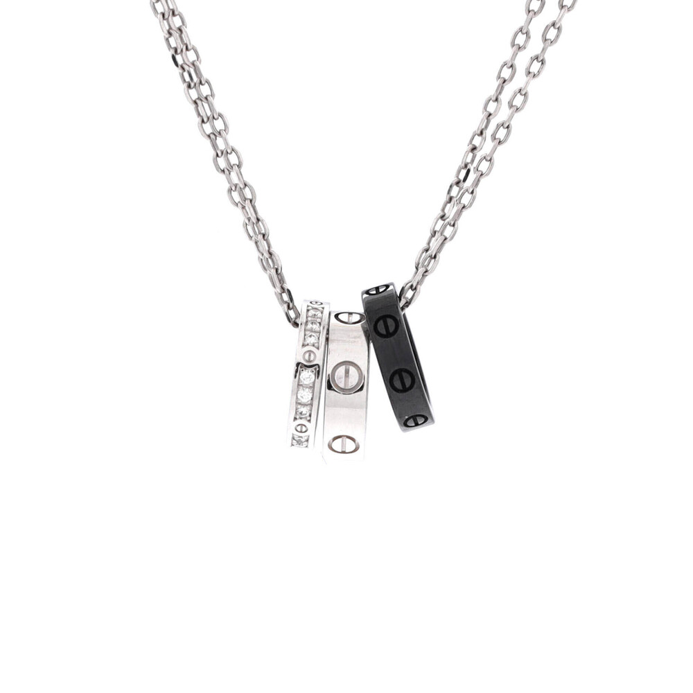 Cartier Love 3 Ring Pendant Necklace